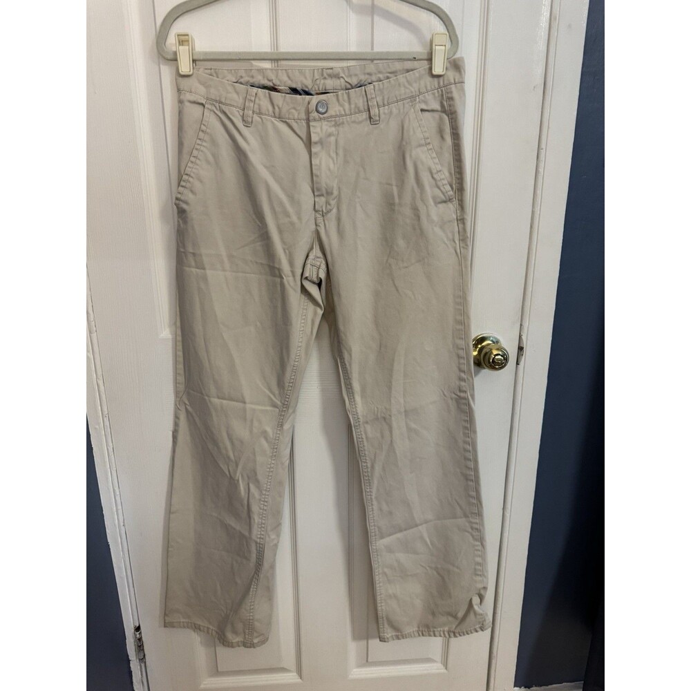 Bonobos Pants Mens 33x32 Beige Flat Front Straight Leg Slim Chino Classic